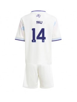 Aston Villa Pau Torres #14 Ausweichtrikot für Kinder 2025-26 Kurzarm (+ Kurze Hosen)